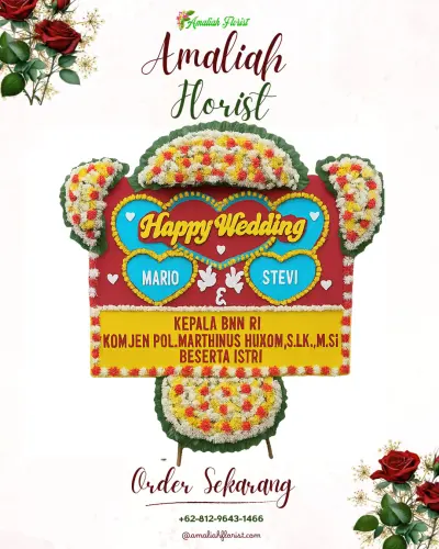 Karangan Papan Bunga Pernikahan di Semplak